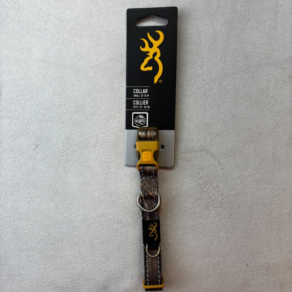 Browning Dog Collar Small Camo Mossy Oak Shadow Grass Blades Reflective Locking